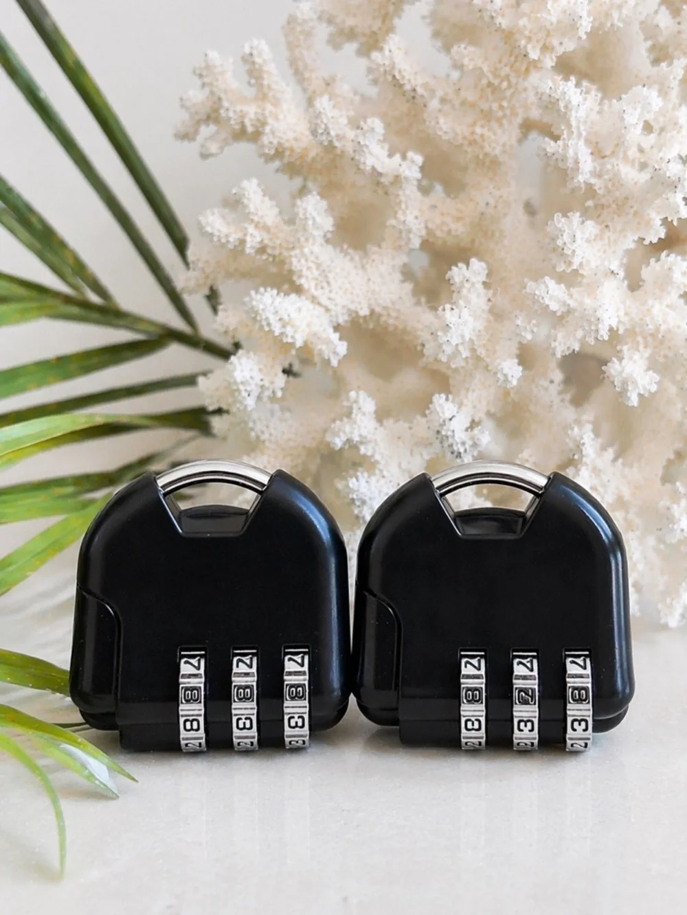 ZIPPERLOCK Luggage Lock Set of 2 3-Digit Combination Travel Suitcase Locks Black